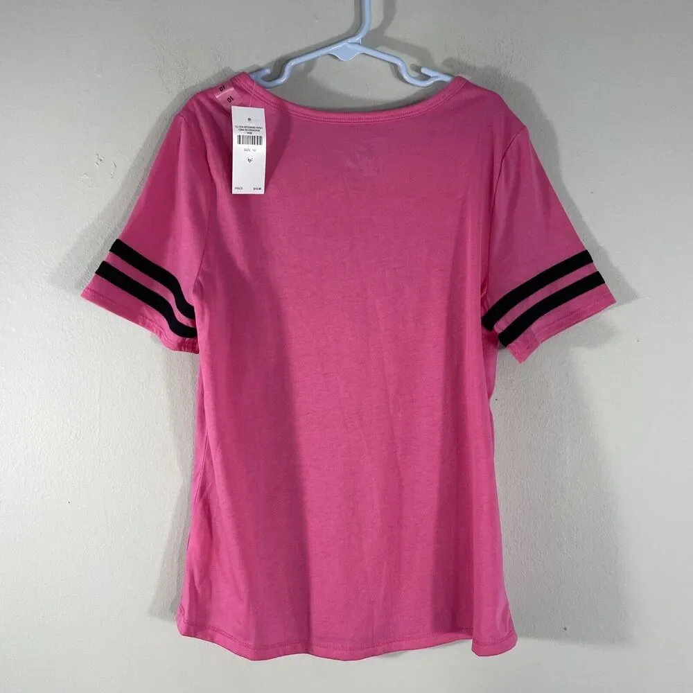 Lot of 2 Justice Girls 10 T-Shirt Pink Short Sleeve Tee Graphic Print Pullover